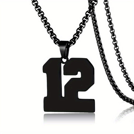 Men's Sports Number Pendant Necklace