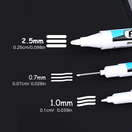 3pcs White Marker Pens for Crafts