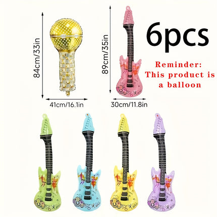 6pcs/5pcs/Set New Rock-Style Expandable Guitar Balloons