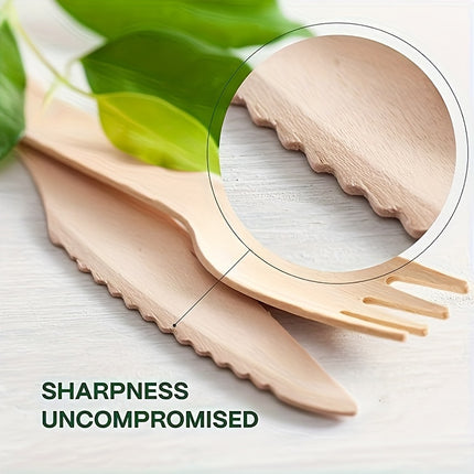Eco-Friendly Wooden Cutlery Set – Perfect for Any Event!