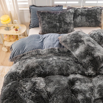 3pcs Tie-Dye Plush Duvet Set – Soft Winter Comfort