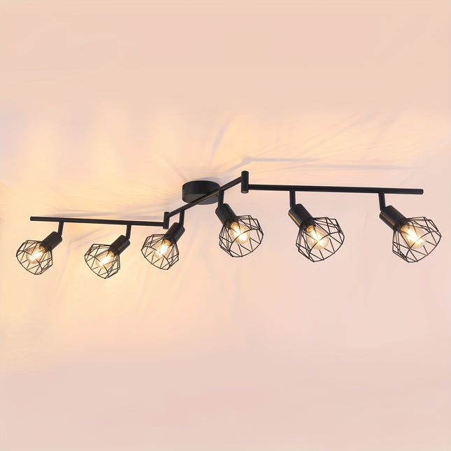 Retro LED 6-Bulb Ceiling Spotlight - E14 Swiveling Ceiling Lamp