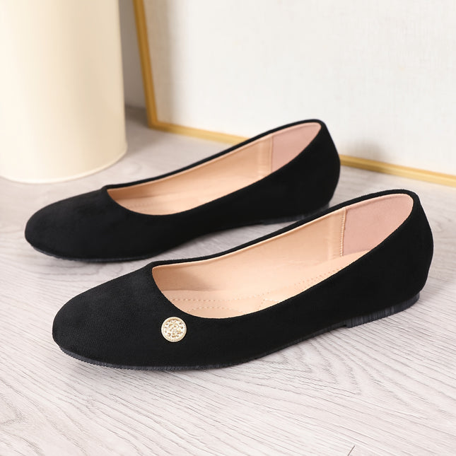 Golden Buckle Casual Slip-On Flats
