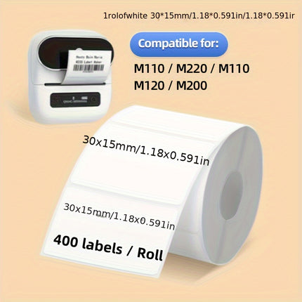 White Square Thermal Label Rolls
