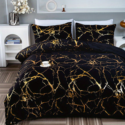 Soft Bronzing Duvet Cover Set - 3pcs, Elegant Comfort
