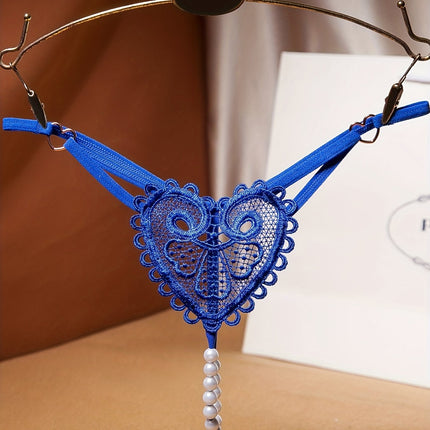 Floral Embroidery Pearl Thongs