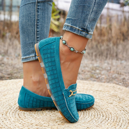 Women's Retro Metal Button Loafers