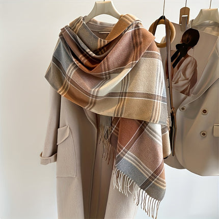 Cozy Faux Cashmere Tassel Scarf