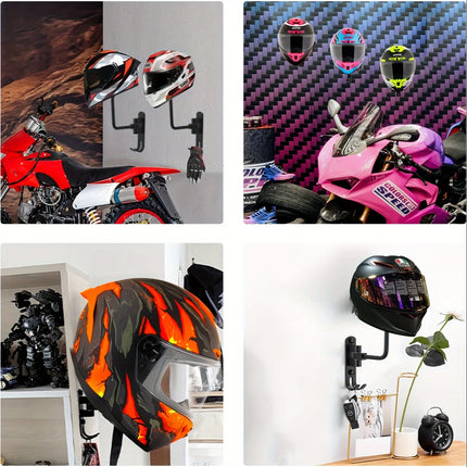 Rotatable Aluminum Motorcycle Helmet Rack – Wall-Mounted Holder