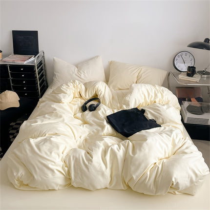Solid Color Soft Sanded Duvet Cover Set