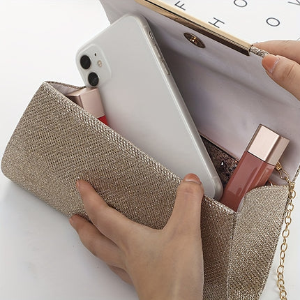 Elegant Pleated Chain Evening Clutch