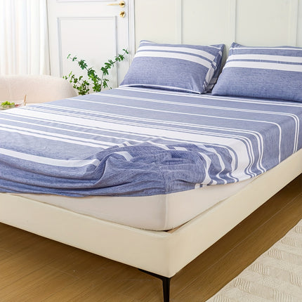 Striped Print Bedding Set - Soft, Comfortable All-Season Set
