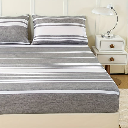 Striped Print Bedding Set - Soft, Comfortable All-Season Set