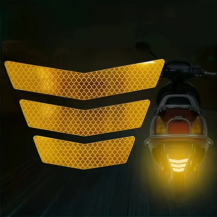 3pcs Reflective Stickers for Motorcycle & Car Safety