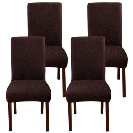 Leaf Jacquard Dining Chair Covers - Stretchy & Non-Slip