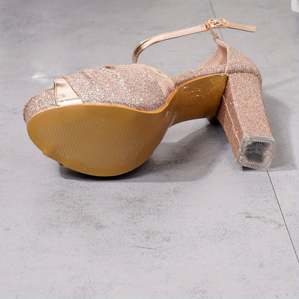 Elegant Champagne Glitter Heels