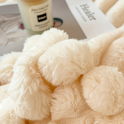Champagne Plush Throw Blanket – Soft All-Season Comfort - Monti Bargains