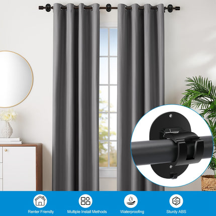 No-Drill Self-Adhesive Curtain Rod Holders