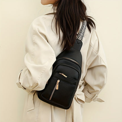 Vintage Multi-Pocket PU Leather Chest Bag