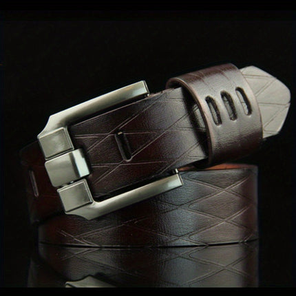 Men's PU Leather Square Pin Buckle Belt
