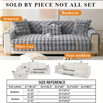 Luxurious Faux Rabbit Fur Sofa Cover - Soft & Cozy