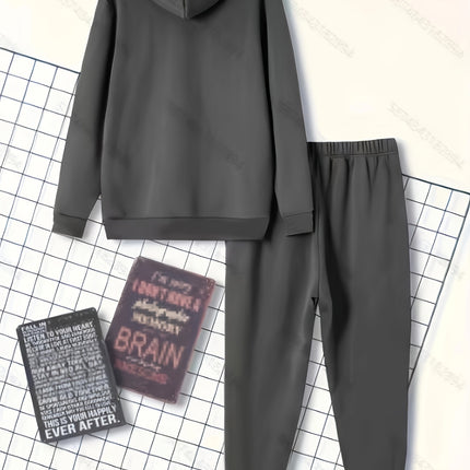 Men's Classic Sporty Casual Printed Hooded Suit