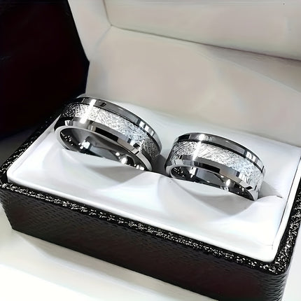 Luxurious 8mm Stainless Steel Engagement Ring