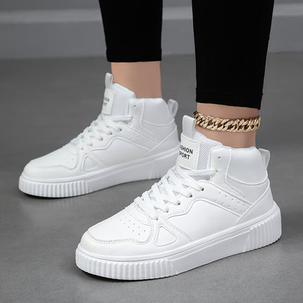 Women's White High-Top Sneakers