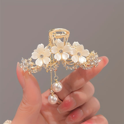 Elegant Camellia Tassel Claw Clip
