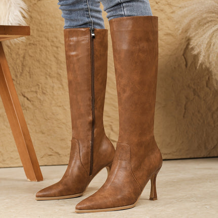 Elegant British Style Stiletto Boots