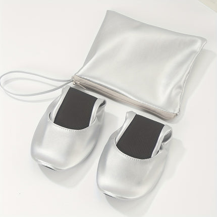Golden Foldable Ballet Flats
