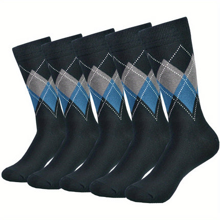 Men's Colorblock Rhombus Crew Socks