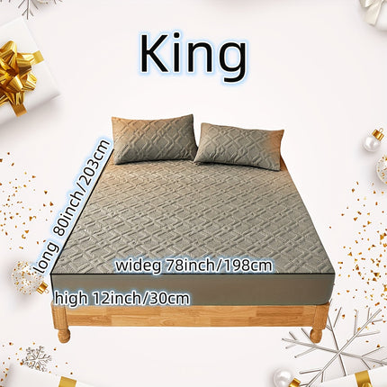 3pcs Waterproof Solid Fitted Sheet Set - 360° Coverage