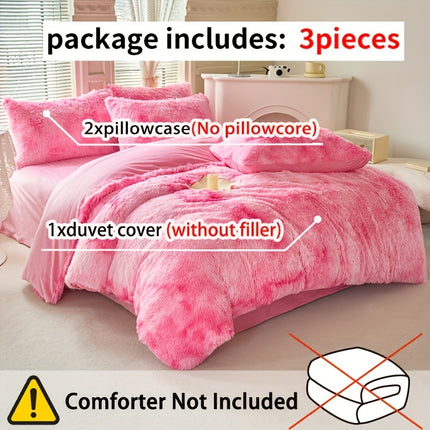 Cozy Tie-Dye Plush Duvet Cover Set – Soft & Stylish