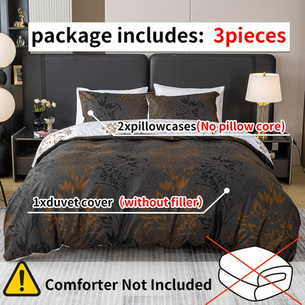 Luxury Floral Print Duvet Cover Set - Soft & Cozy Bedding