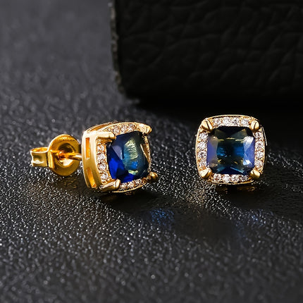 Retro Square 6mm Couple Earrings