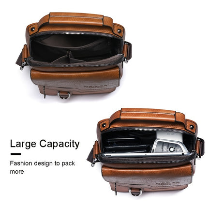 Vintage Leather Crossbody Business Bag