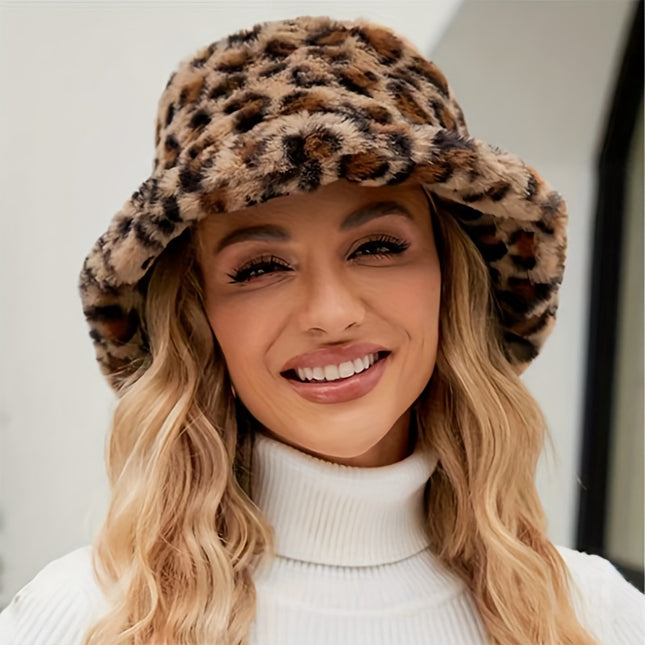 Leopard Print Plush Hat