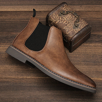 Men’s Brown Elastic Ankle Boots