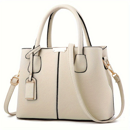 Large Gray PU Tote Bag