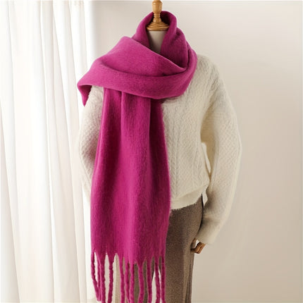 Luxurious Cream Tassel Scarf for Women