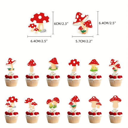 46pcs Cute Little Mushroom Birthday Party Decoration