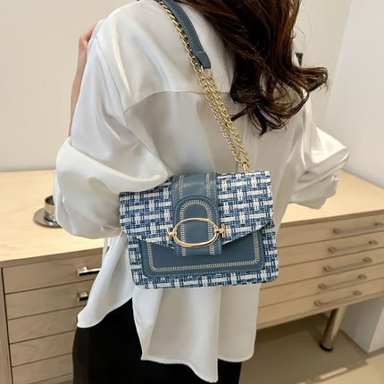 Mini Checkered Tweed Shoulder Bag