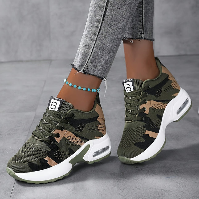 Women's Camouflage Lace-Up Sneakers