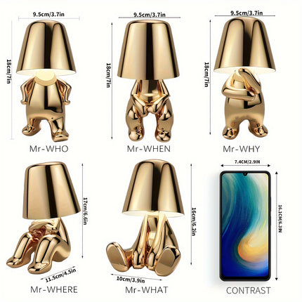 Golden Thinker LED Table Lamp with USB & Touch Control