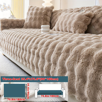 Luxurious Faux Rabbit Fur Sofa Cover - Soft & Cozy