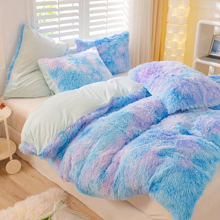 3pcs Tie-Dye Plush Duvet Set – Soft Winter Comfort