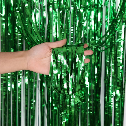 1pc, Golden Green Silvery Champagne Red Rain Streamer Backdrop