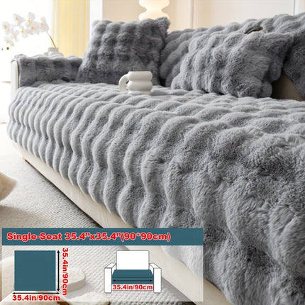Luxurious Faux Rabbit Fur Sofa Cover - Soft & Cozy