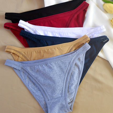 6pcs Simple Solid Briefs